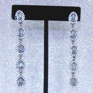 Silver and Crystal Tear drop earrings
